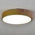 Simple Gold and Wood LED Flush Mount Ceiling Light
